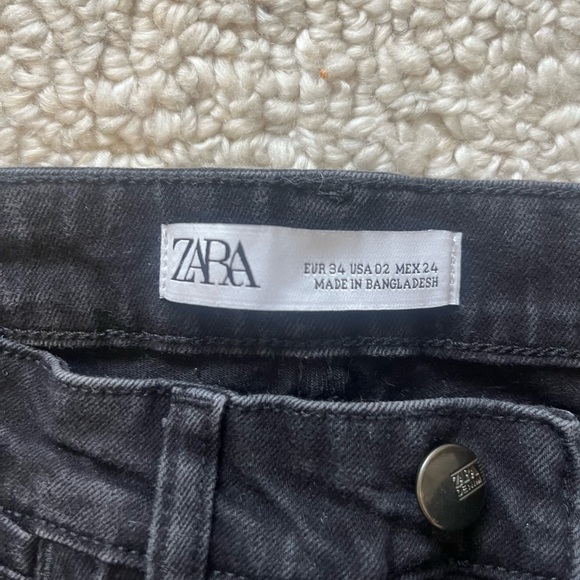 🎉HP🎉 Zara Z1975 Original Black Denim Jeans Size2 - Picture 2 of 4